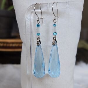 E-012- Briolette Blue Drop Earrings